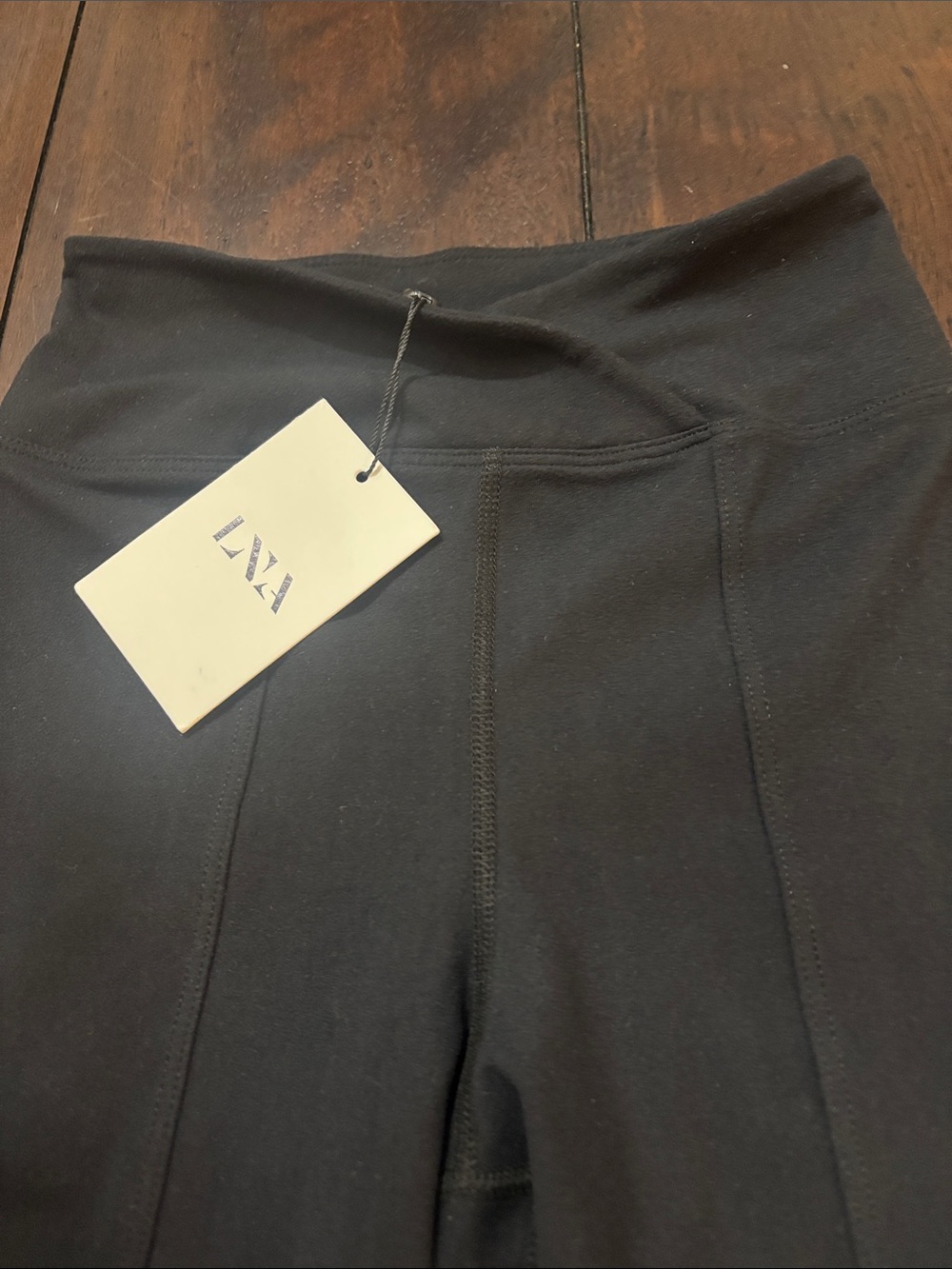 NWT LNA Ashlyn Brushed Spandex Leggings Black XS Front Slit Crossover